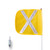 CHECKERS General-Purpose 3' Non-Lighted Warning Whip w/ Threaded Hex Base 12" Yellow Flag White X