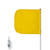CHECKERS General-Purpose 3' Non-Lighted Warning Whip w/ Threaded Hex Base 12" Yellow Plain Flag