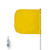 CHECKERS General-Purpose 5' Non-Lighted Warning Whip w/ Threaded Hex Base 12" Yellow Plain Flag