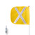 CHECKERS General-Purpose 6' Non-Lighted Warning Whip w/ Threaded Hex Base 12" Yellow Flag White X
