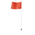 CHECKERS 7' Light-Duty Warning Whip with White Rod and Hex Base Mount, Orange Flag - FSRR7W-HB