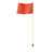 CHECKERS 7' Light-Duty Warning Whip with Yellow Rod and Hex Base Mount, Orange Flag - FSRR7Y-HB