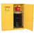 EAGLE 110 Gallon Haz-Mat Safety Cabinet, Yellow - HAZ1955X with an open door to see contents inside