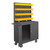 DURHAM 2210A-32B-LU-95, Mobile Bench Cabinet, 32 yellow bins