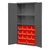 DURHAM 3602-BLP-14-2S-1795, Cabinet, 2 shelf, 14 red bins