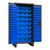 DURHAM 3702-132-5295, Bin Cabinet, 132 blue bins, recessed
