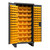 DURHAM 3702-132-95, Bin Cabinet, 132 yellow bins, recessed