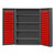 DURHAM DC48-128-4S-1795, Cabinet, 4 shelves, 128 red bins