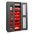 DURHAM EMDC-361872-18B-2S-1795, Cabinet, 18X36, 2 shelf, 18 red bins