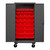 DURHAM HDCM36-30-1795, Mobile Cabinet, 30 red bins, recessed