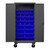 DURHAM HDCM36-30-5295, Mobile Cabinet, 30 blue bins, recessed