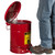 JUSTRITE 6 Gallon, Steel Oily Waste Can, Hands-Free, Self-Closing Cover, Red - 09100