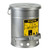 JUSTRITE 6 Gallon, Oily Waste Can, Hands-Free Self-Closing Cover, SoundGard™, Silver - 09104