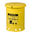 JUSTRITE 6 Gallon, Oily Waste Can, Hand-Operated Cover, Yellow - 09111