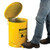 JUSTRITE 10 Gallon, Oily Waste Can, Hands-Free, Self-Closing Cover, Yellow - 09301