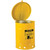 JUSTRITE 10 Gallon, Oily Waste Can, Hand Operated Cover, Yellow with an open lid