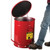 JUSTRITE  21 Gallon, Oily Waste Can, Hands-Free, Self-Closing Cover, SoundGard™, Red - 09708