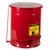 JUSTRITE  21 Gallon, Oily Waste Can, Hands-Free, Self-Closing Cover, SoundGard™, Red - 09708