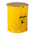 JUSTRITE 21 Gallon, Oily Waste Can, Hand-Operated Cover, Yellow - 09711