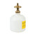 JUSTRITE 8 Ounce Plastic Dispensing Can, Brass Dispenser Valves, Translucent, White - 14005