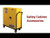 JUSTRITE 20 Gallon, 2 Shelves, 1 Door, Self Close, Paint Safety Cabinet, Sure-Grip® EX, Yellow - 891530