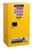 JUSTRITE 20 Gallon, 2 Shelves, 1 Door, Self Close, Paint Safety Cabinet, Sure-Grip® EX, Yellow - 891530