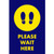 NOTRAX Please Wait Here Floor Mat with Symbol 4X6 Blue - 194SWH46BU