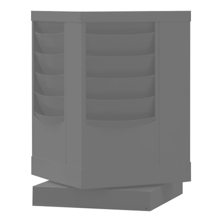 Lutenant Rack DURHAM Rotary Lit Rack, 20 Openings, Gray