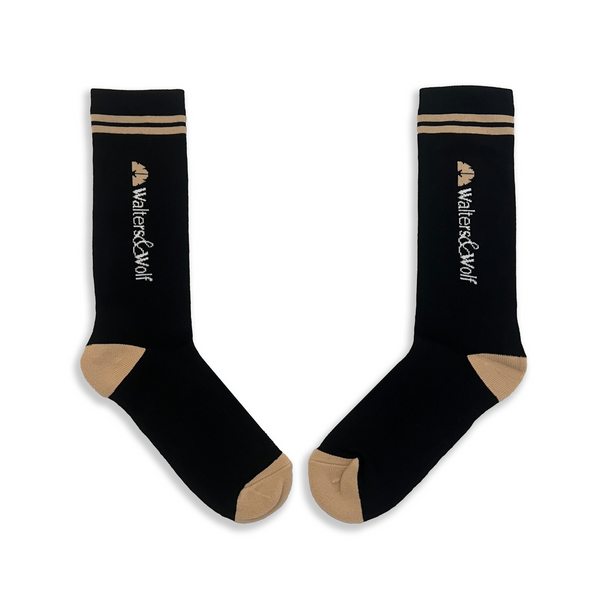 Black & Gold Crew Athletic Socks