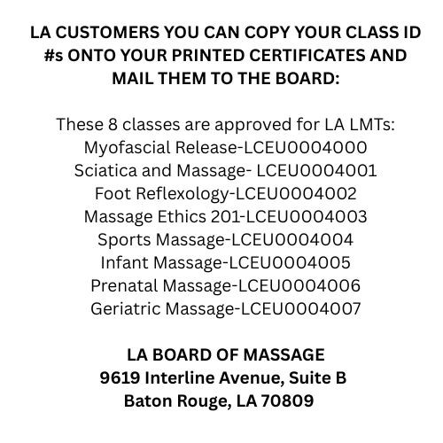 APPROVED LOUISIANA CLASSES