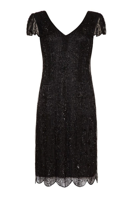 Size 28 Black Gatsby Dress for Hire from The Littlest Costume Shop in Preston