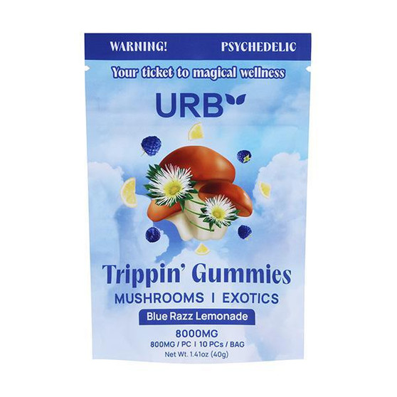 URB FLY HIGH TRIPPIN GUMMIES MUSHROOM EXOTICS 8000MG GUMMIES 10CT BAG