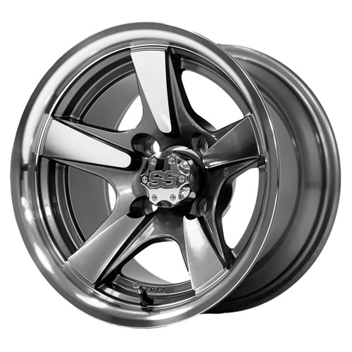 12" BULLITT Gunmetal / Machined Golf Cart Wheels