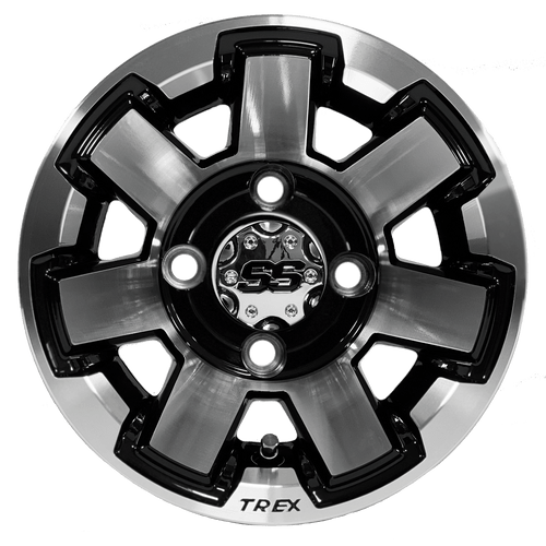 10" ATLAS Machined / Black Golf Cart Wheels