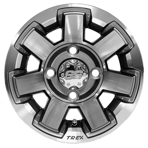 10" ATLAS Gunmetal / Machined Golf Cart Wheels