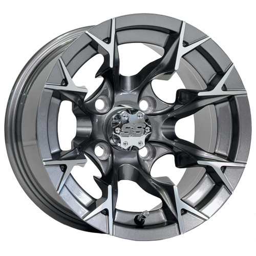 TREX 12" VULCAN Gunmetal / Machined Golf Cart Wheels