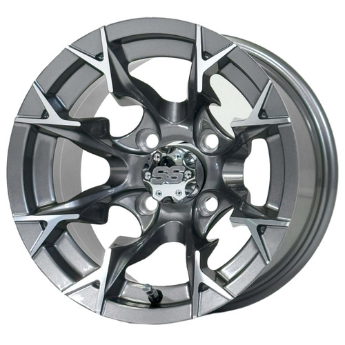 TREX 12" VULCAN Gunmetal / Machined Golf Cart Wheels