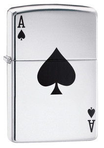 Zippo Lucky Ace Simple Spade Windproof Lighter front view