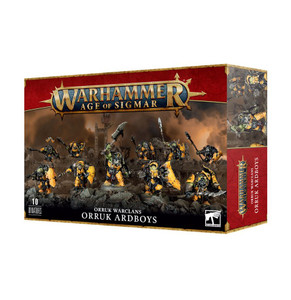 Warhammer Age of Sigmar Orruk Warclans Ardboyz boxed miniature set from Games Workshop.