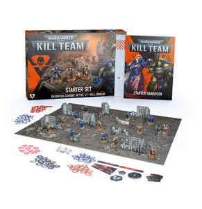Warhammer 40K Kill Team Starter Set featuring Angels of Death Space Marines, Plague Marines, terrain and essential gaming accessories.