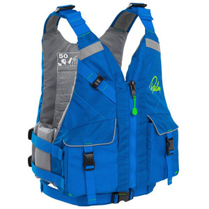 Palm Hydro buoyancy aid with front storage pockets, rear pocket and adjustable fit system. Designed for anglers, touring paddlers and recreational kayakers seeking comfort and functionality on the water.