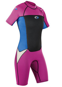 Girl's Origin Pink/Blue Shorty 3/2mm Wetsuit Girl's Origin Pink/Blue Shorty 3/2mm Wetsuit