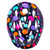 Side profile of the Kali Chakra Child Lighted Helmet Confetti Teal with integrated visor and adjustable fit system.