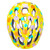 Side profile of the Kali Chakra Child Lighted Helmet Confetti Yellow featuring lightweight in-mold construction.