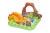 Bestway Volcano Springs dinosaur-themed inflatable paddling pool with interactive water sprayer, slide and splash area for children.