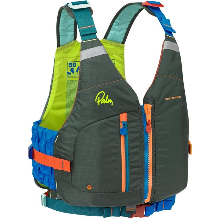 Palm Meander PFD Harlequin Special Edition featuring a vibrant multi-colour design, lightweight construction and adjustable fit. Ideal for kayaking, paddleboarding, canoeing and watersports adventures.