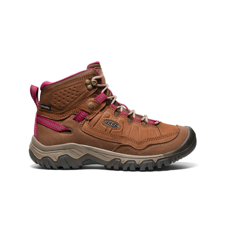 KEEN Women's Targhee IV Mid Waterproof Walking Boots - Bison/Beaujolais