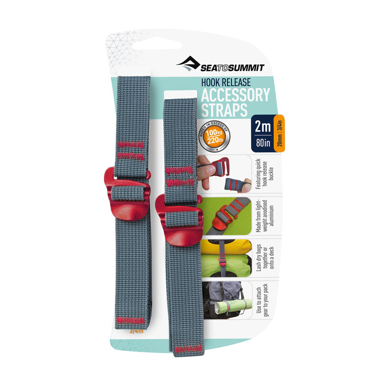 Sea to Summit Hook Release Accessory Straps - 2 m x 20 mm - Red