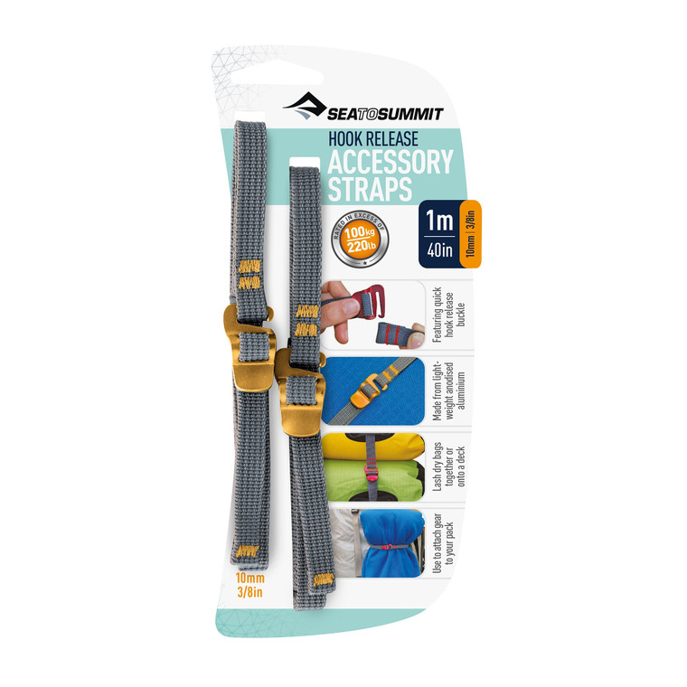 Sea to Summit Hook Release Accessory Straps - 1 m x 10 mm - Gold