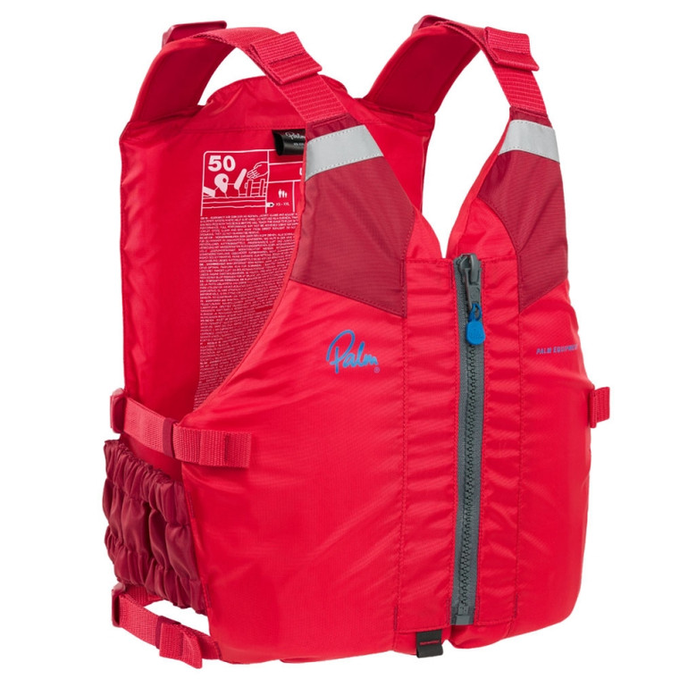 Palm Universal PFD buoyancy aid featuring adjustable shoulder straps, front zip entry and reflective safety details. Ideal for kayaking, canoeing, paddleboarding and watersports adventures around the Isle of Man.